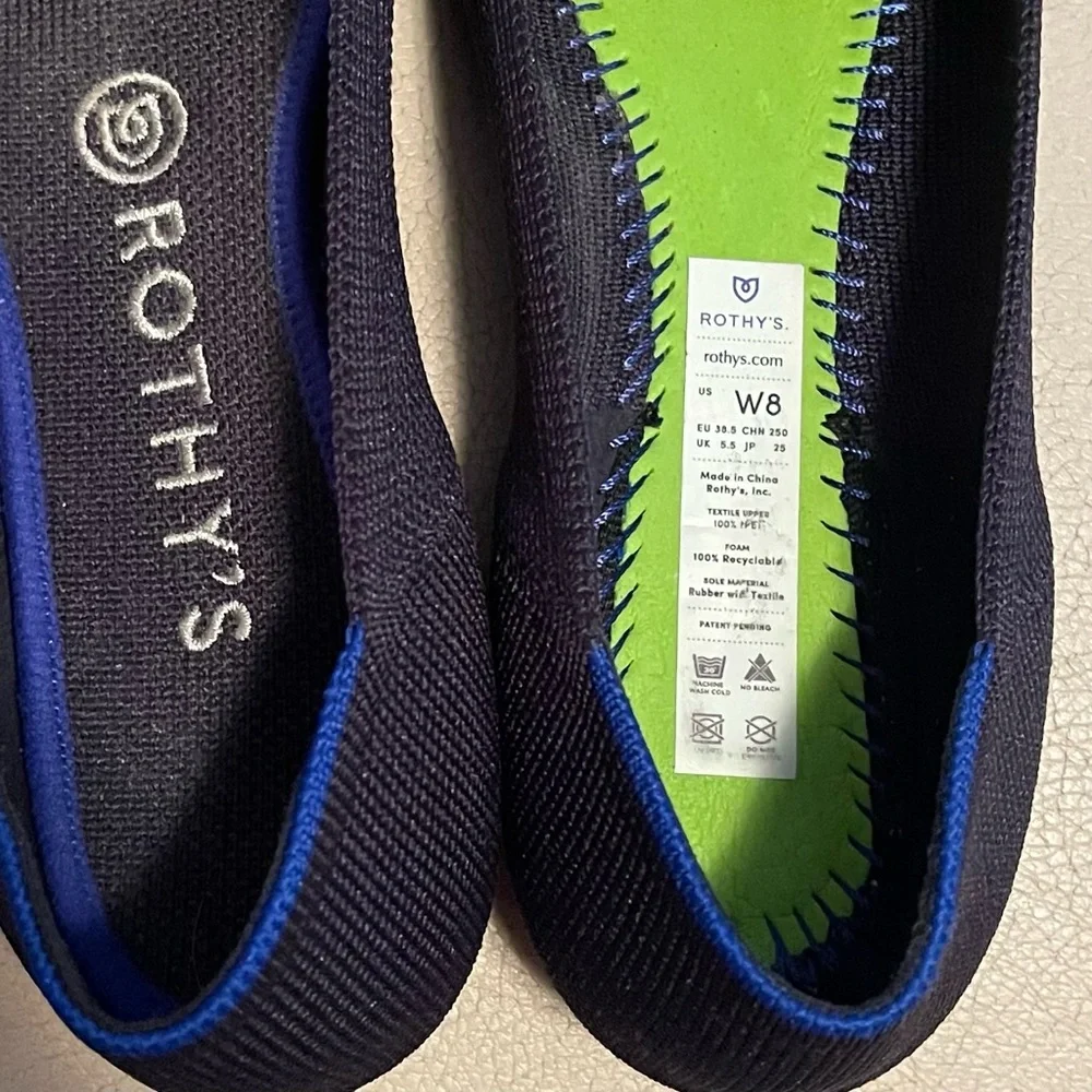 Rothy's Dark Blue Size 8W Flats